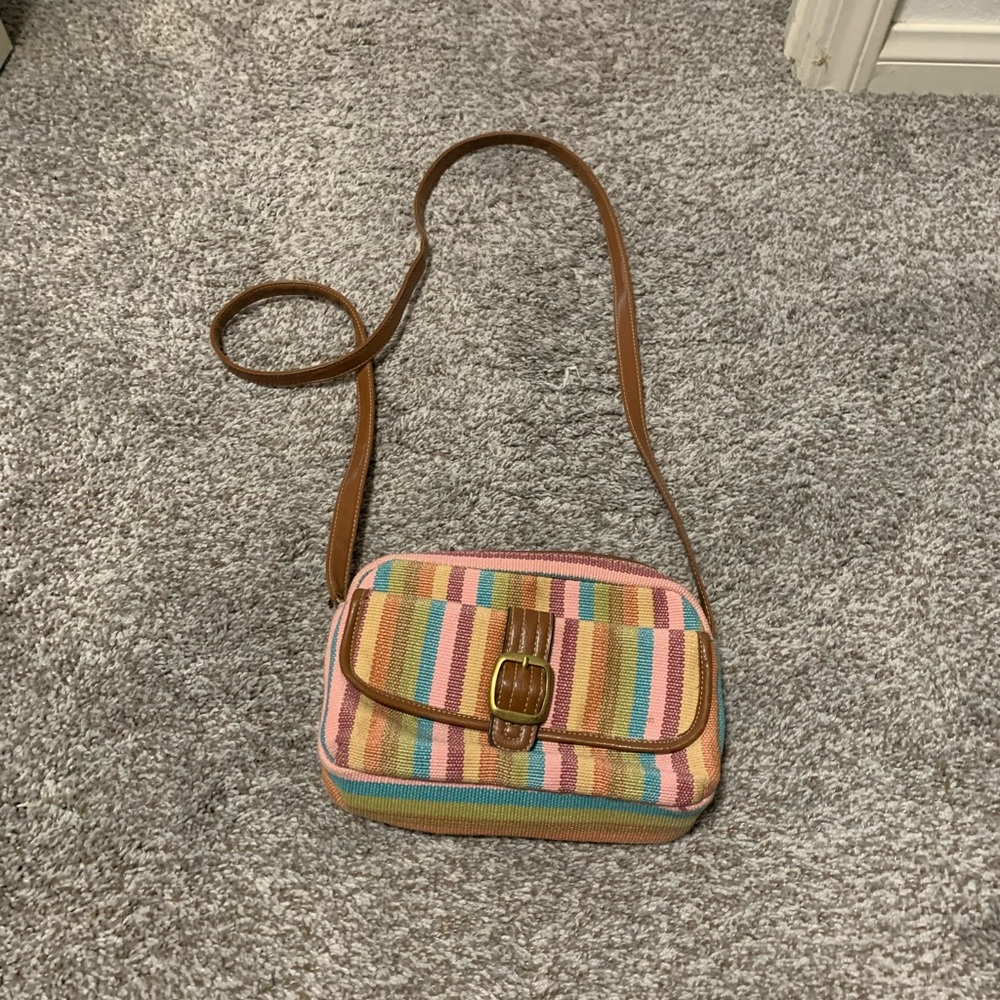 Multicolored cross body purse